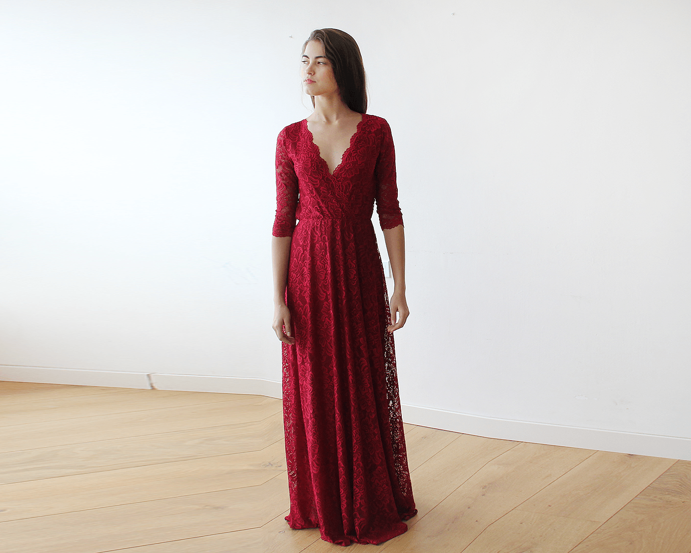 bordeaux lace dress
