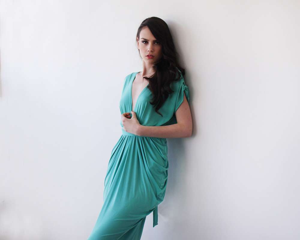 green midi bridesmaid dress