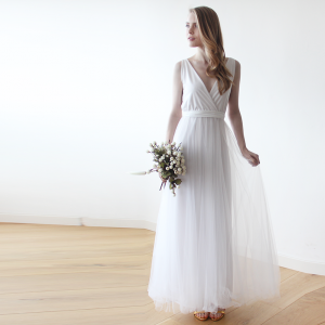 White Maxi tulle wedding gown